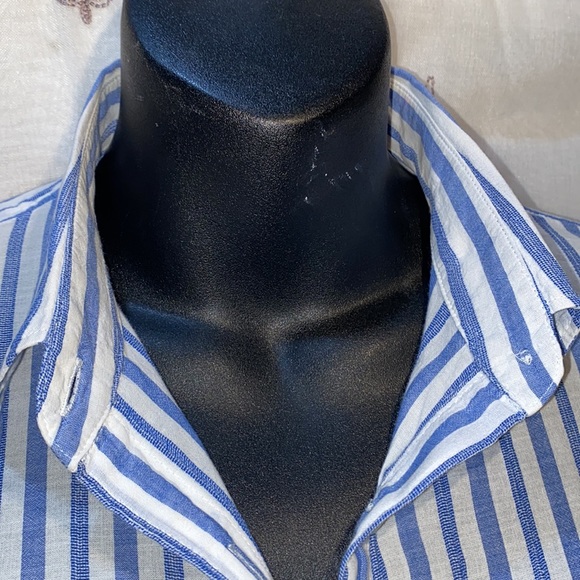 J. CREW BLUE/WHITE BOY SHIRT LONG SLEEVES BUTTON-DOWN POCKET SZ 2 - Picture 7 of 15